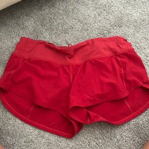 Red speedup lululemon shorts 2.5 inch